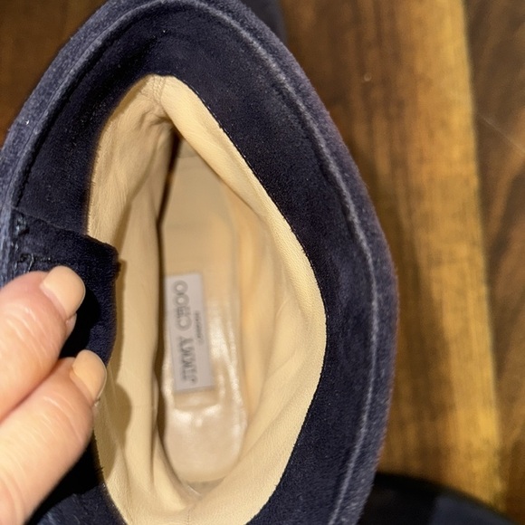 Jimmy Choo Navy Suede Biker Boot - Size 39.5 - Picture 9 of 16